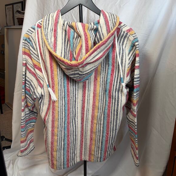 Beach Life by Ladra Woven pullover hoodie. Size M. Unisex. Poncho. Cotton - Picture 2 of 5